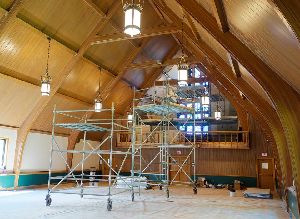 Renovations of the interior are in progress