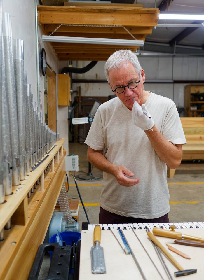 Tonal regulation of the GT Octave pipes in progress