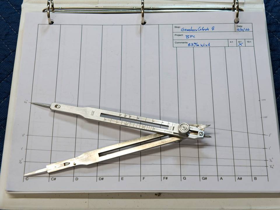 Cutup chart for proportional dividers